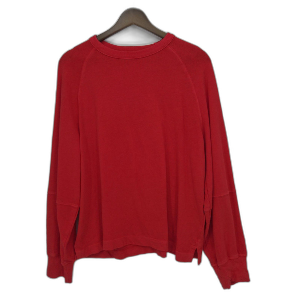 Madewell Womens Relaxed Long-Sleeve Raglan T Shirt Red 100% Cotton Small
